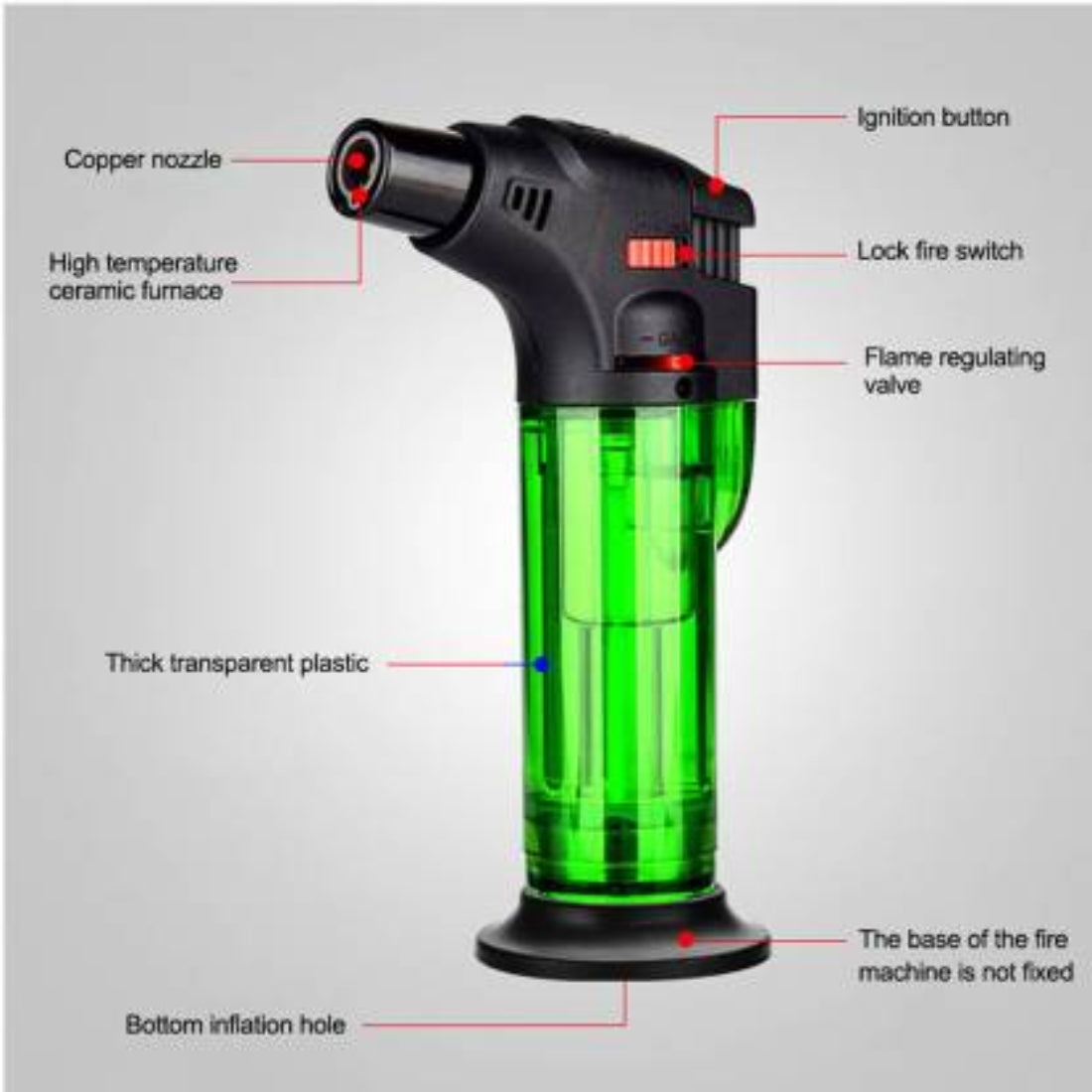 First Dot Jet Flame Lighter – Windproof Butane Refillable Torch for BBQ, Camping & Cigars