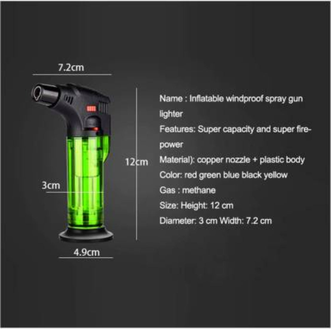 First Dot Jet Flame Lighter – Windproof Butane Refillable Torch for BBQ, Camping & Cigars