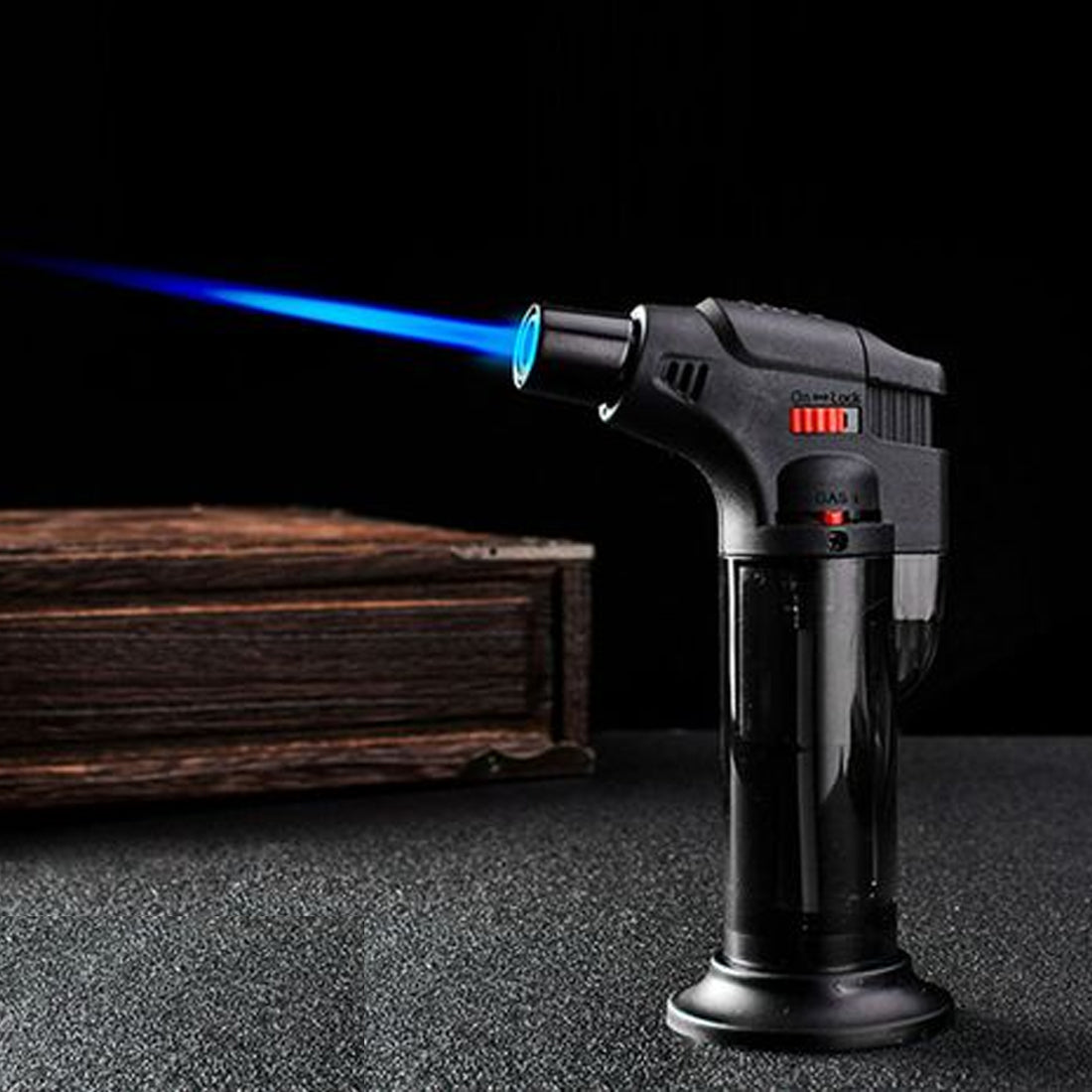 First Dot Jet Flame Lighter – Windproof Butane Refillable Torch for BBQ, Camping & Cigars