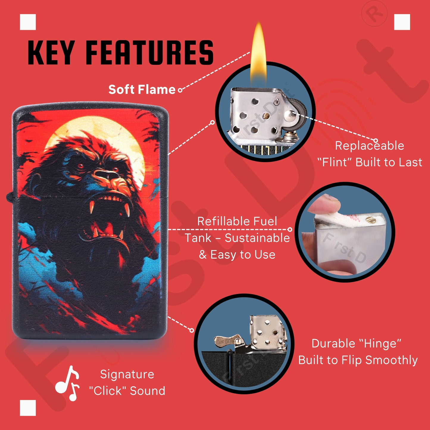 Combo of 2 Street Graphic Cigarette Lighters | Premium Box + Free 50ml Fuel