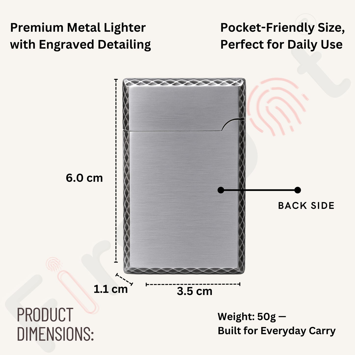 Good Luck Dice Embossed Refillable Cigarette Lighter Silver