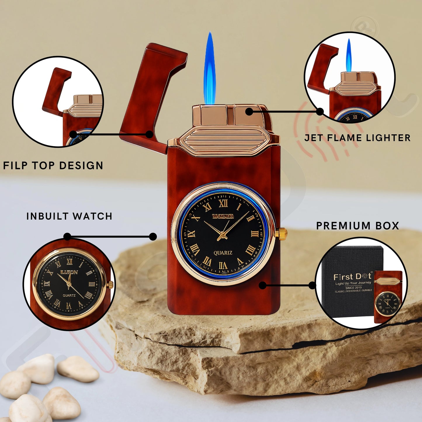 Aurum Luxury Classic Analog Watch Lighter for Men - Brown