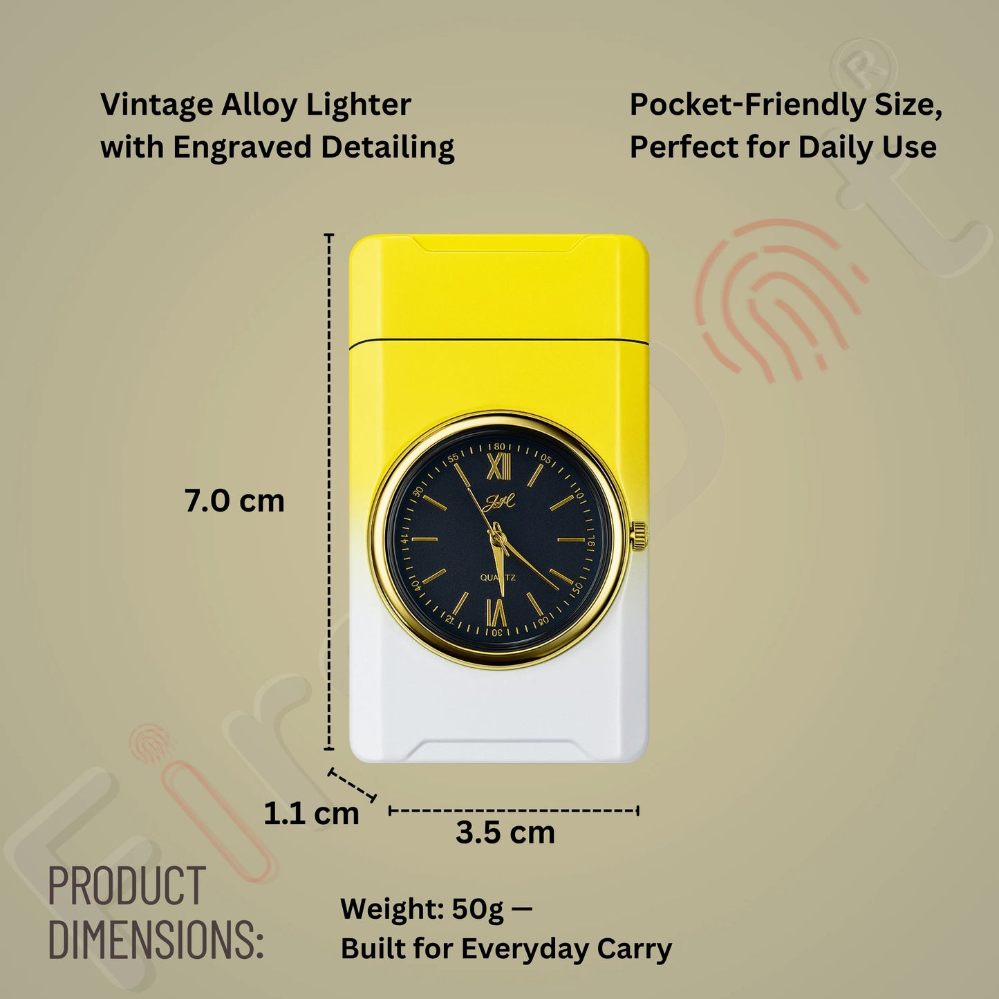 Fusion Luxury Watch Lighter for Men - Yellow