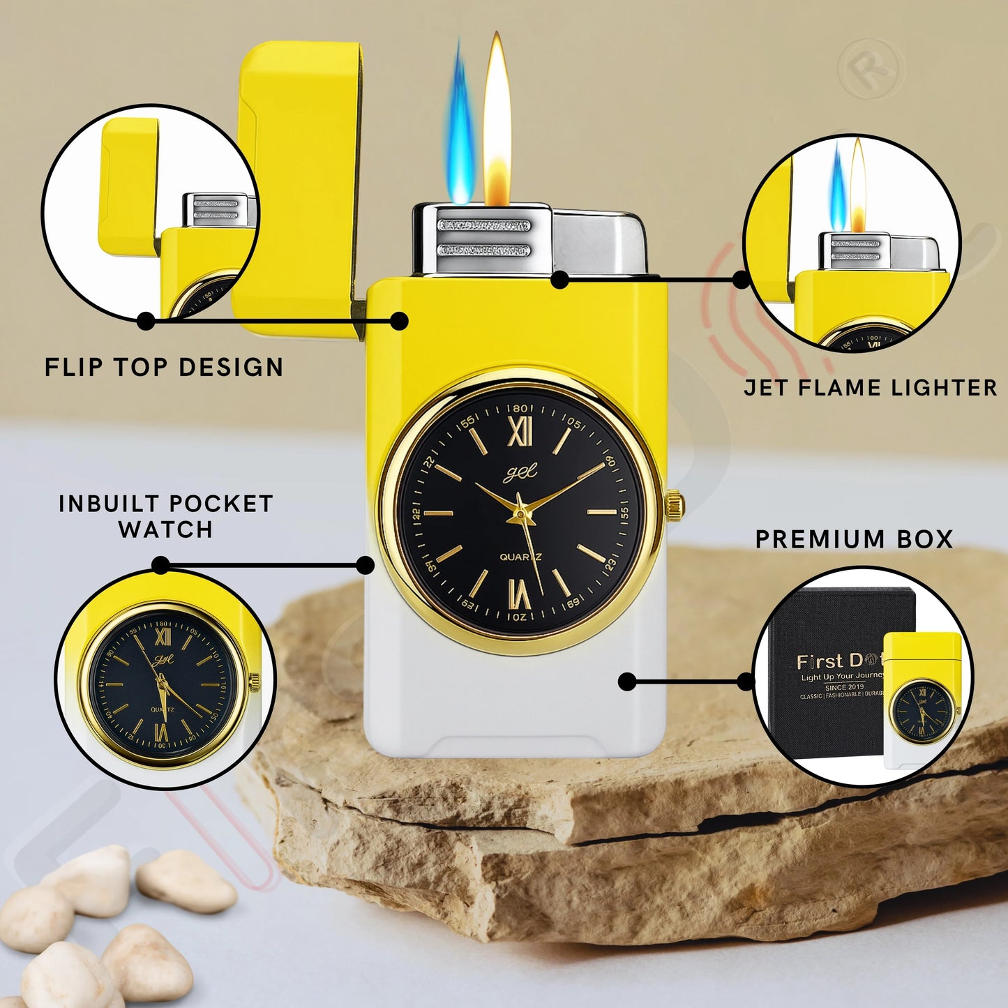 Fusion Luxury Watch Lighter for Men - Yellow