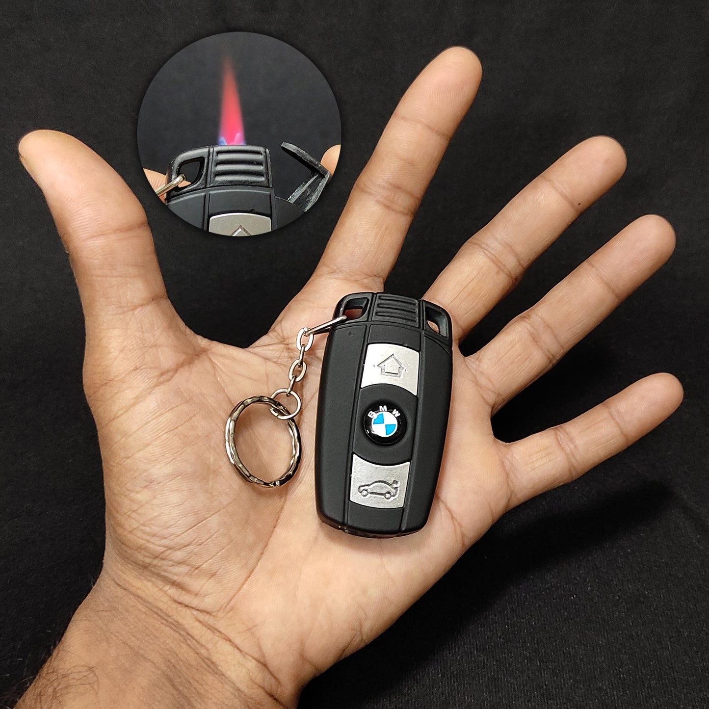 BMW Windproof Lighter| Keychain with Torch| Gift for Men Pocket Lighter | First Dot