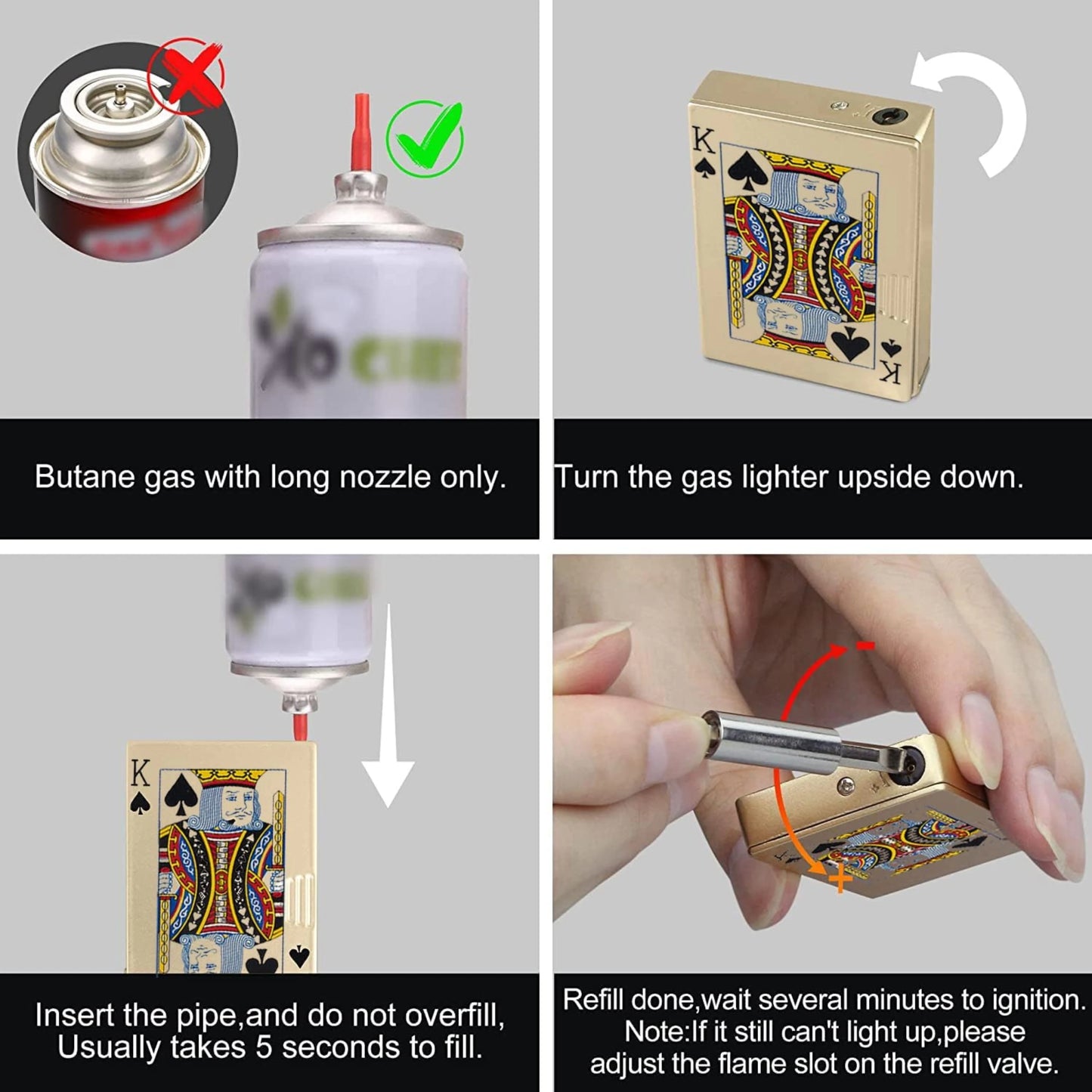 Badshah Gold Jet Torch Lighter – Windproof Refillable Butane Lighter | Ace Poker Card Design