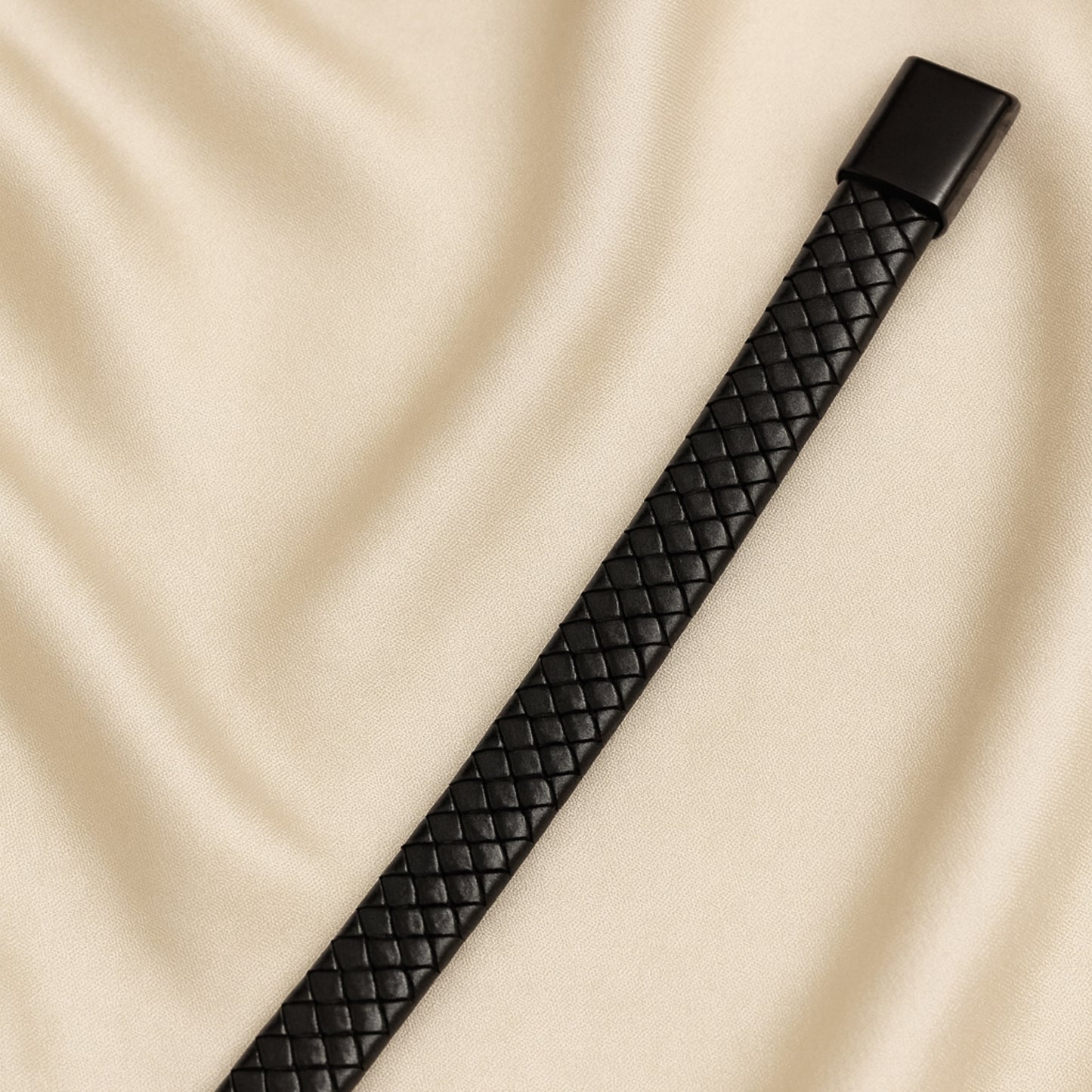 Black Braided Leather Bracelet