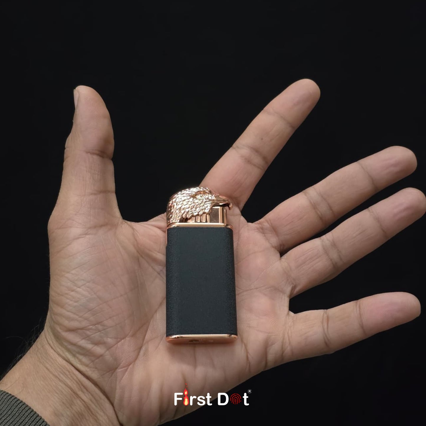 Eagle Dual Flame Wind-Resistant Metal Lighter (Matte Black)