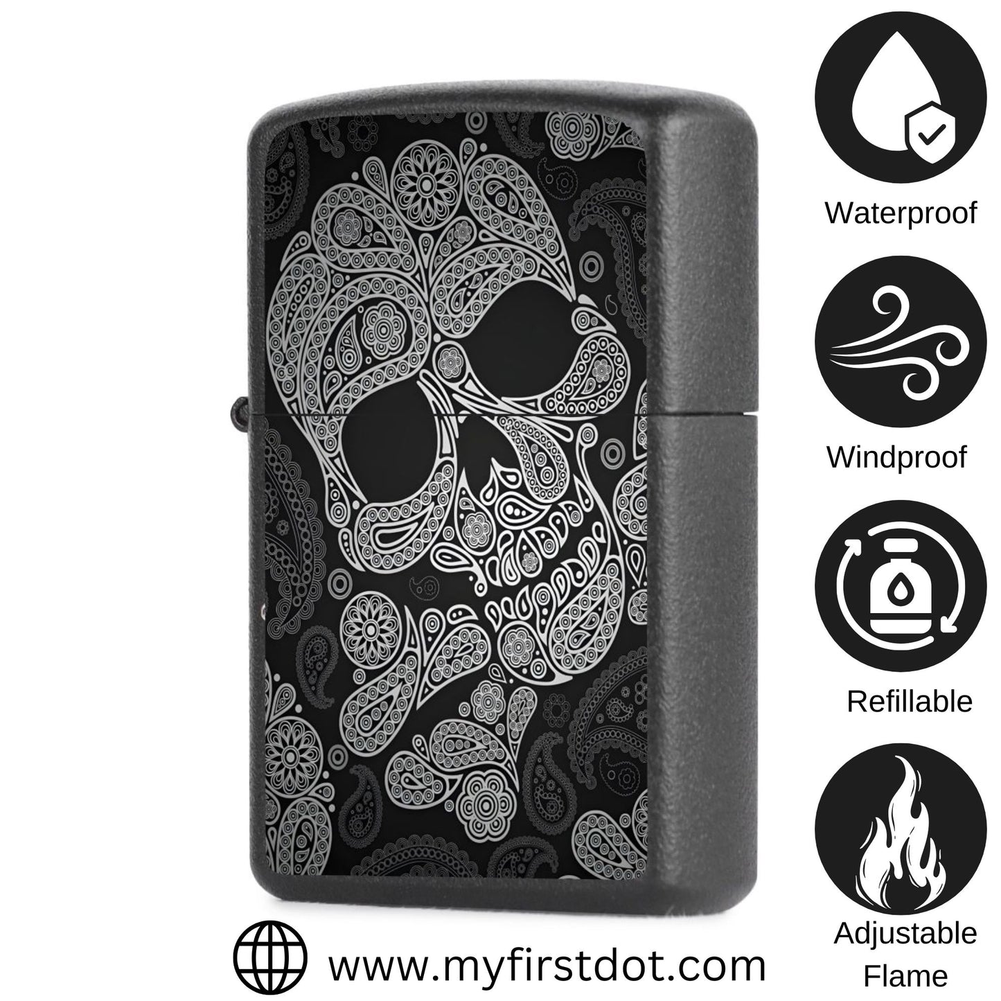 Sugar Skull Lighter Windproof Cigarette Lighter for Men