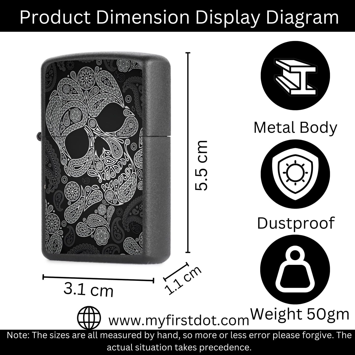 Sugar Skull Lighter Windproof Cigarette Lighter for Men