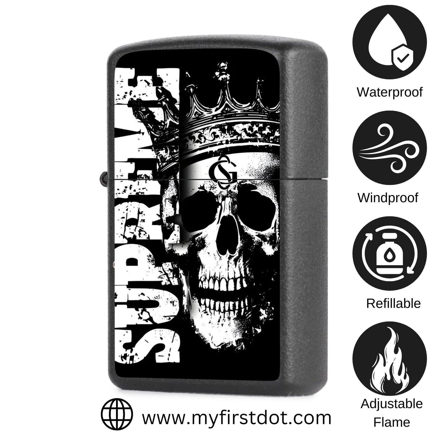 Supreme Skull Lighter Windproof Cigarette Lighter for Men