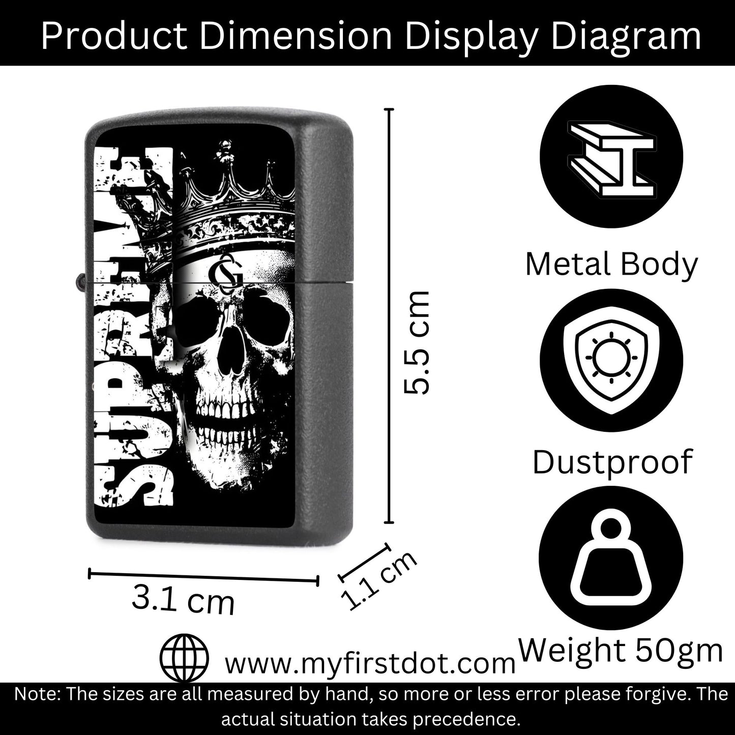 Supreme Skull Lighter Windproof Cigarette Lighter for Men