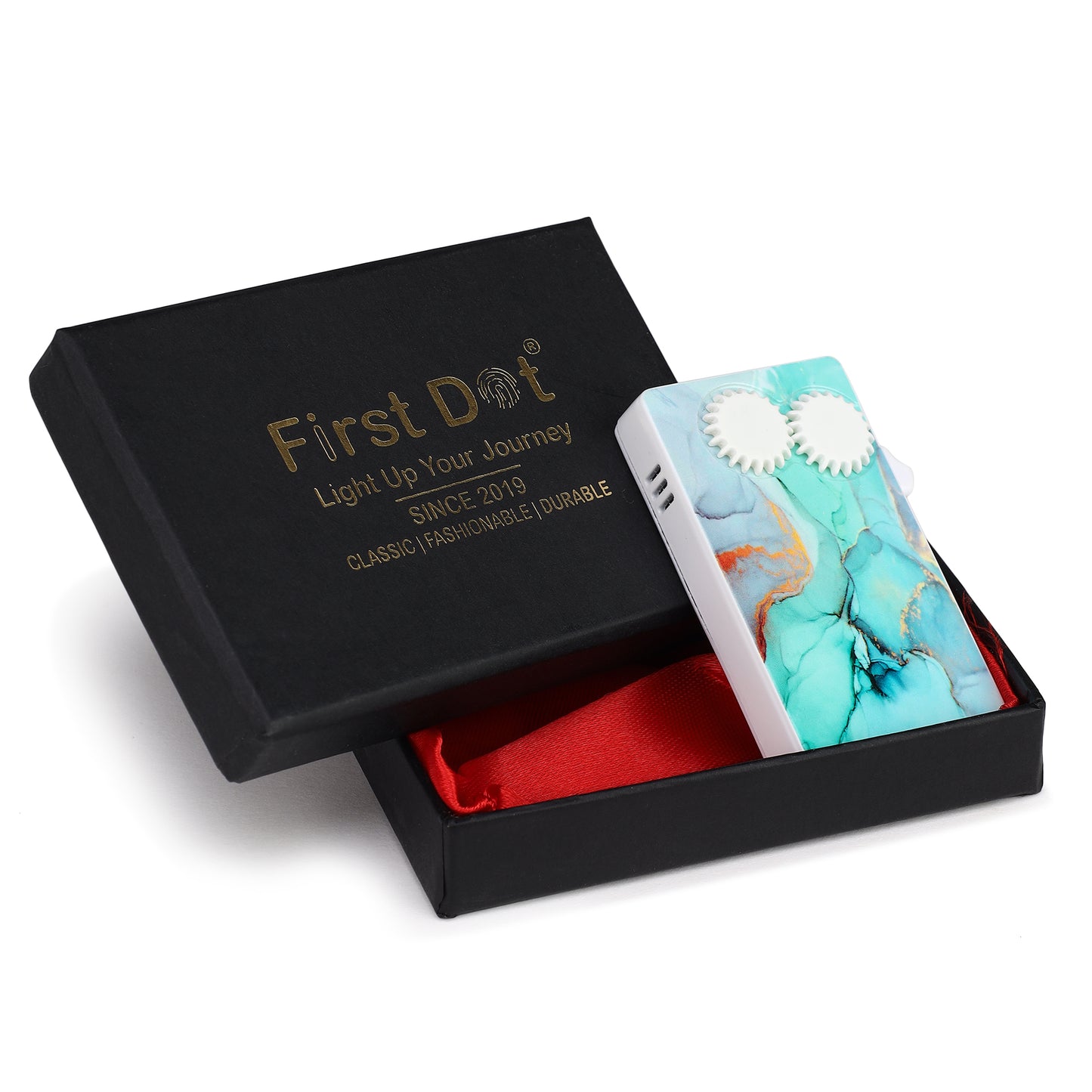 Sky Abstract Marble Glass Premium Refillable Cigarette Lighter – Perfect for Gifting | First Dot