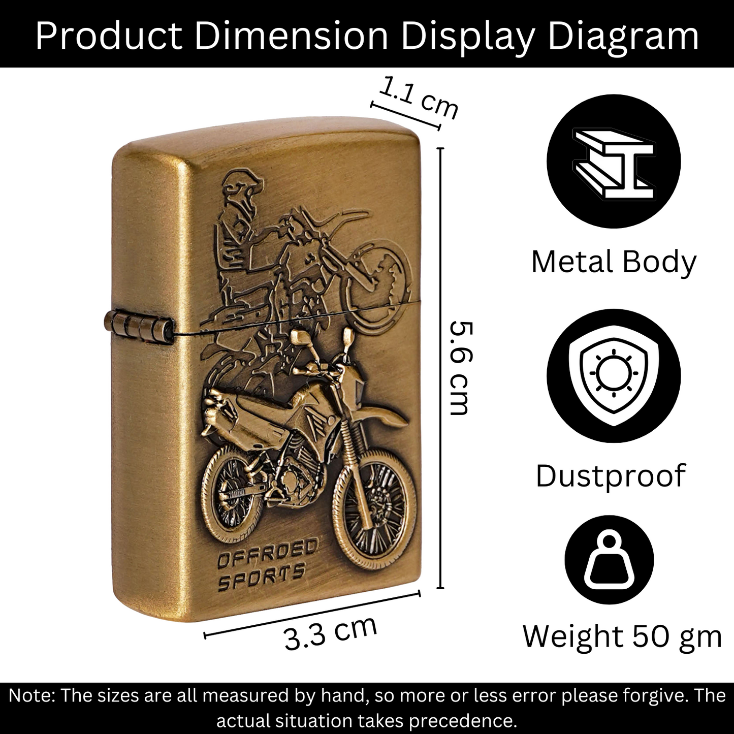 Off Road Bike Embossed Premium Refillable Cigarette Lighter – Perfect for Gifting | First Dot