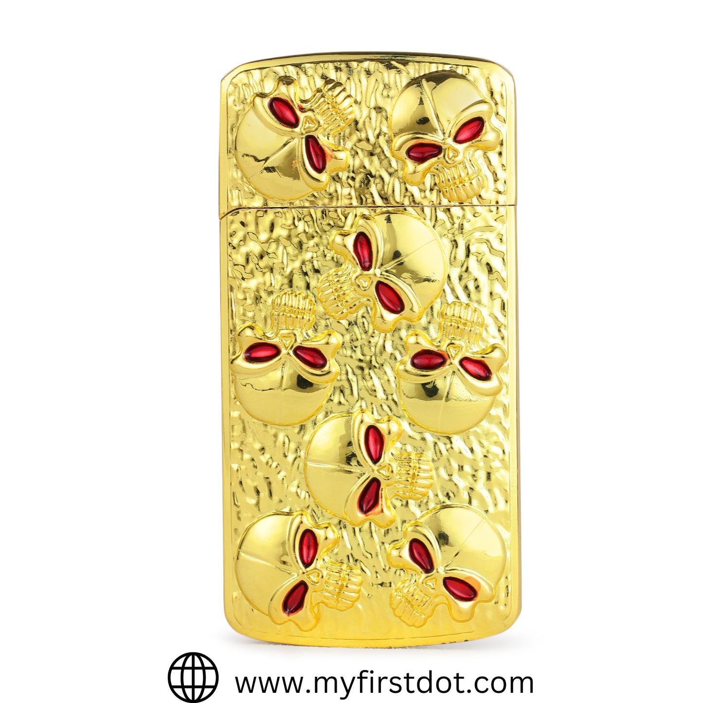 Skull Embossed Jet Flame Lighter Windproof Cigarette Lighter for Men