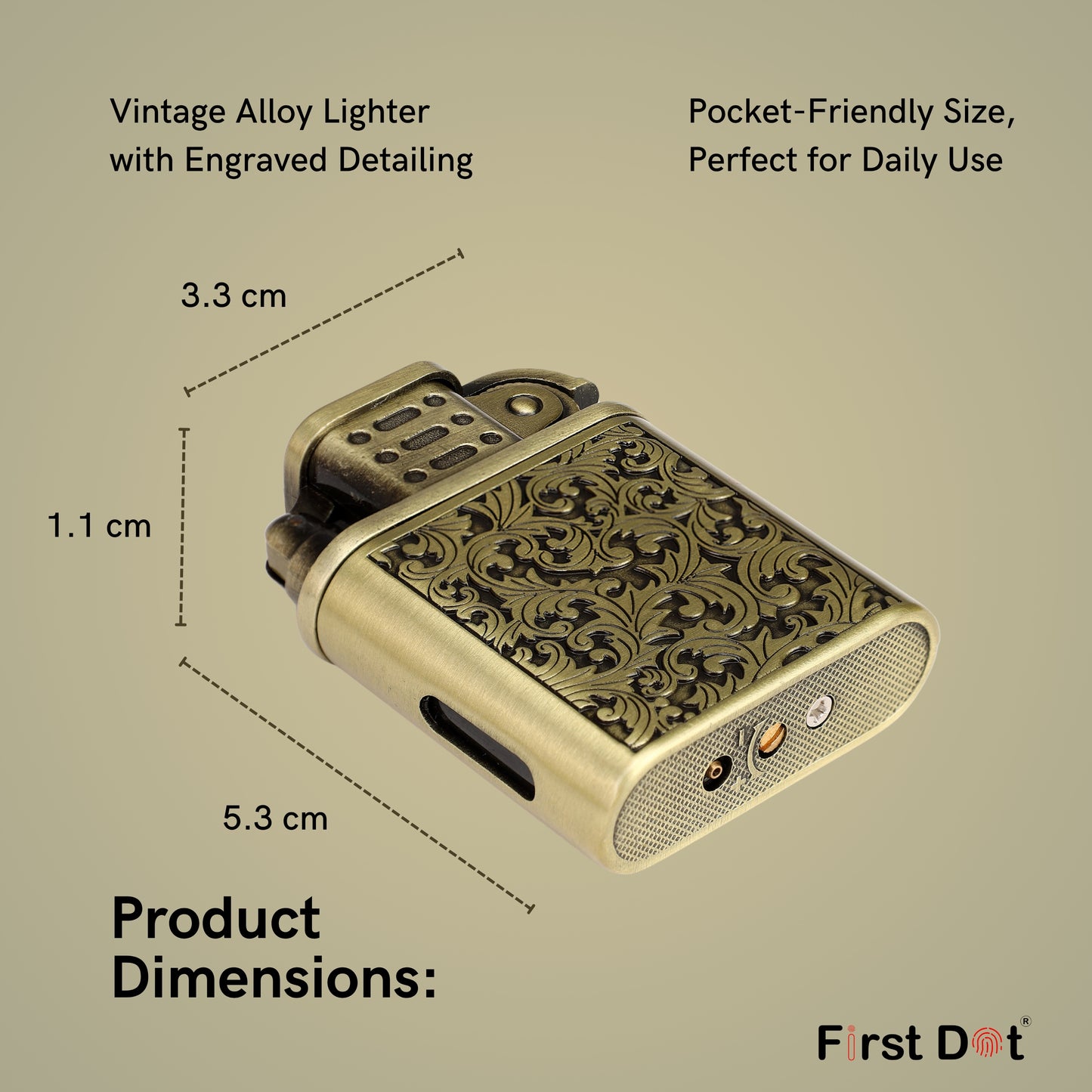Stylish pocket lighter for men – size