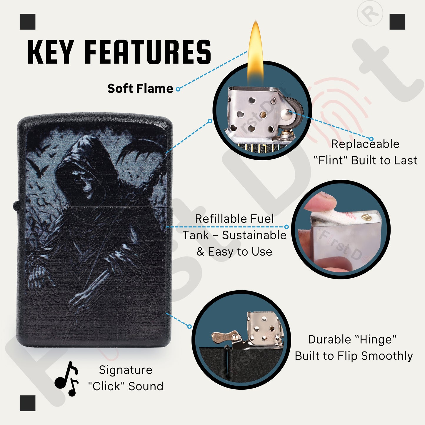 Combo of 2 Street Graphic Cigarette Lighters | Premium Box + Free 50ml Fuel