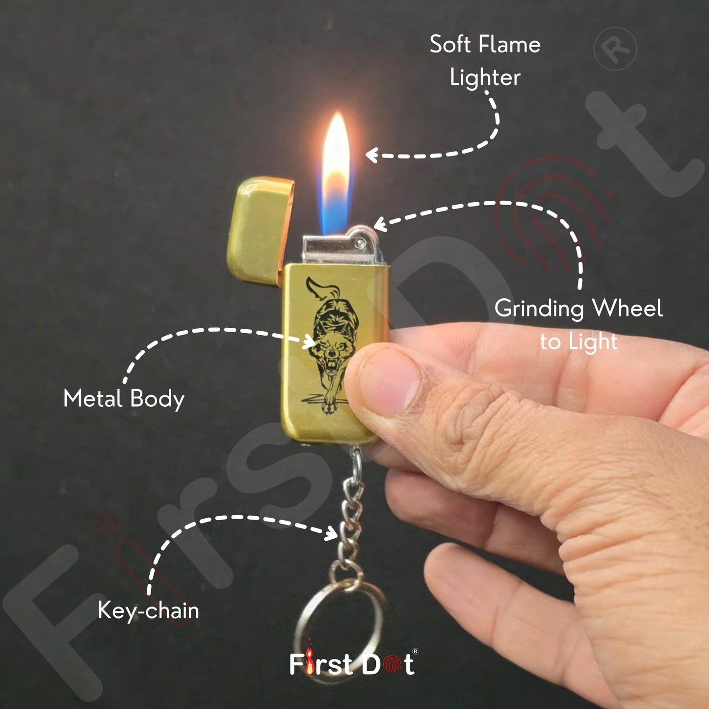 Mini Windproof Keychain Gas Lighter (Pack of 2)