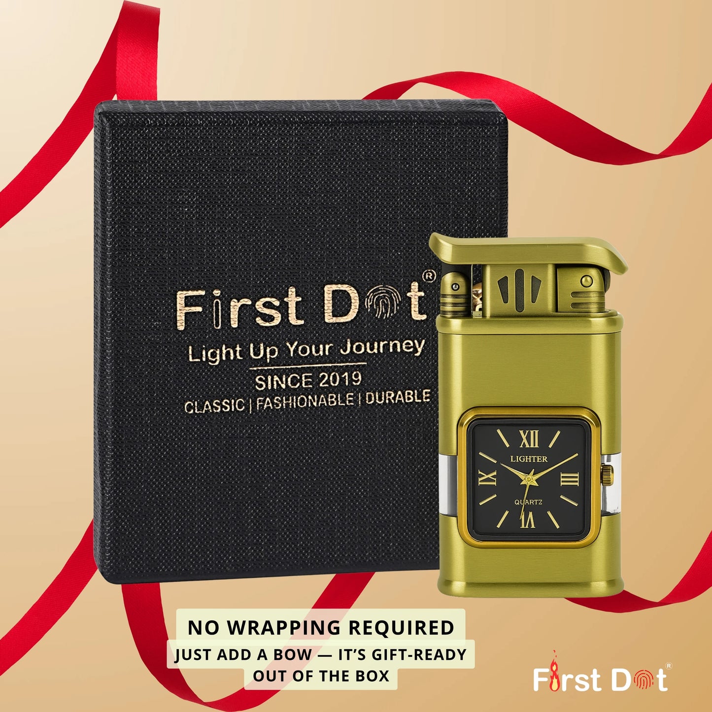Premium Transparent Clock Lighter – Lighter for Men Beige