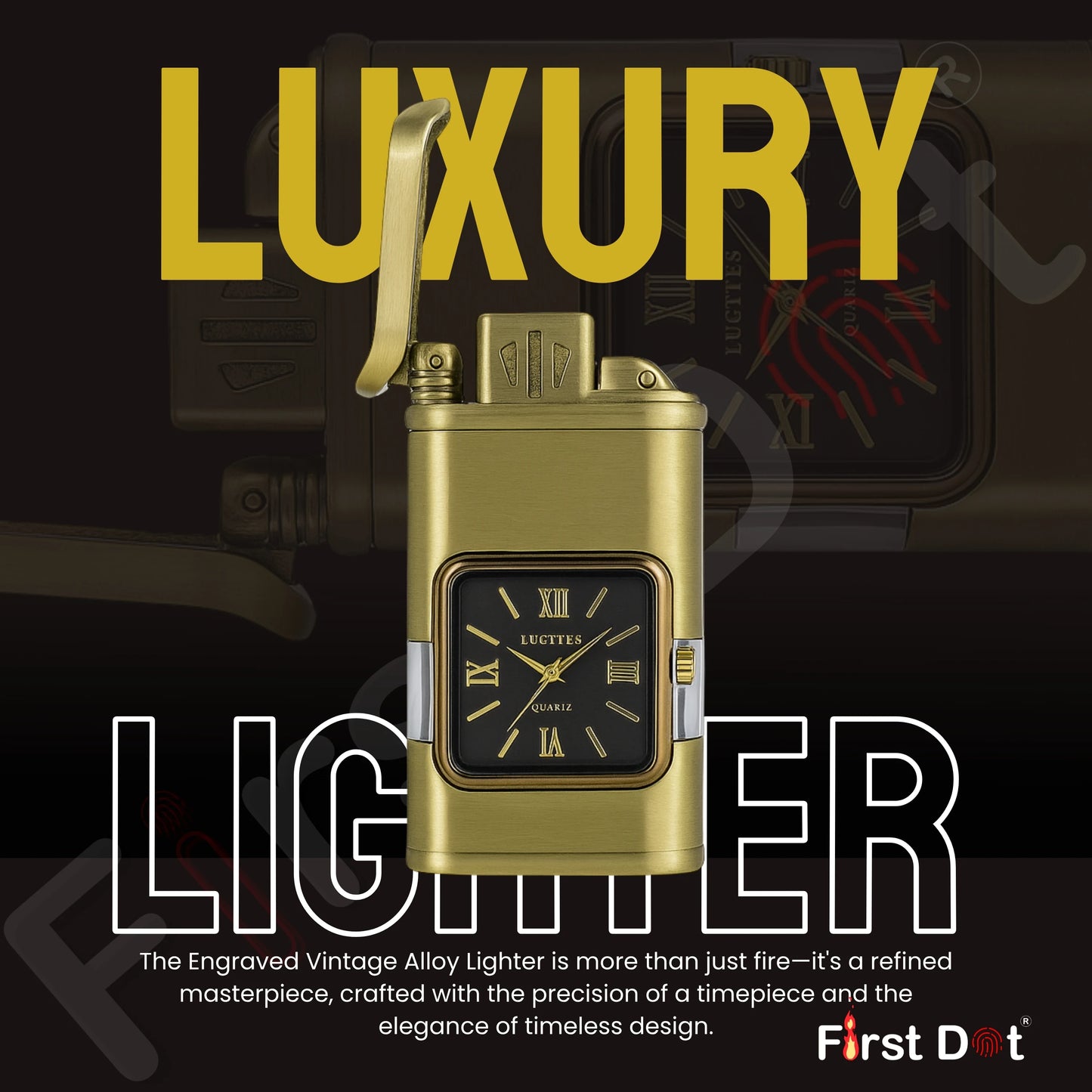 Premium Transparent Clock Lighter – Lighter for Men Beige