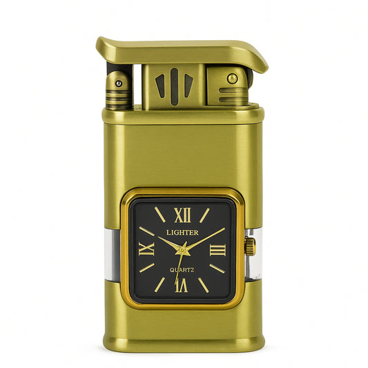 Premium Transparent Clock Lighter – Lighter for Men Beige