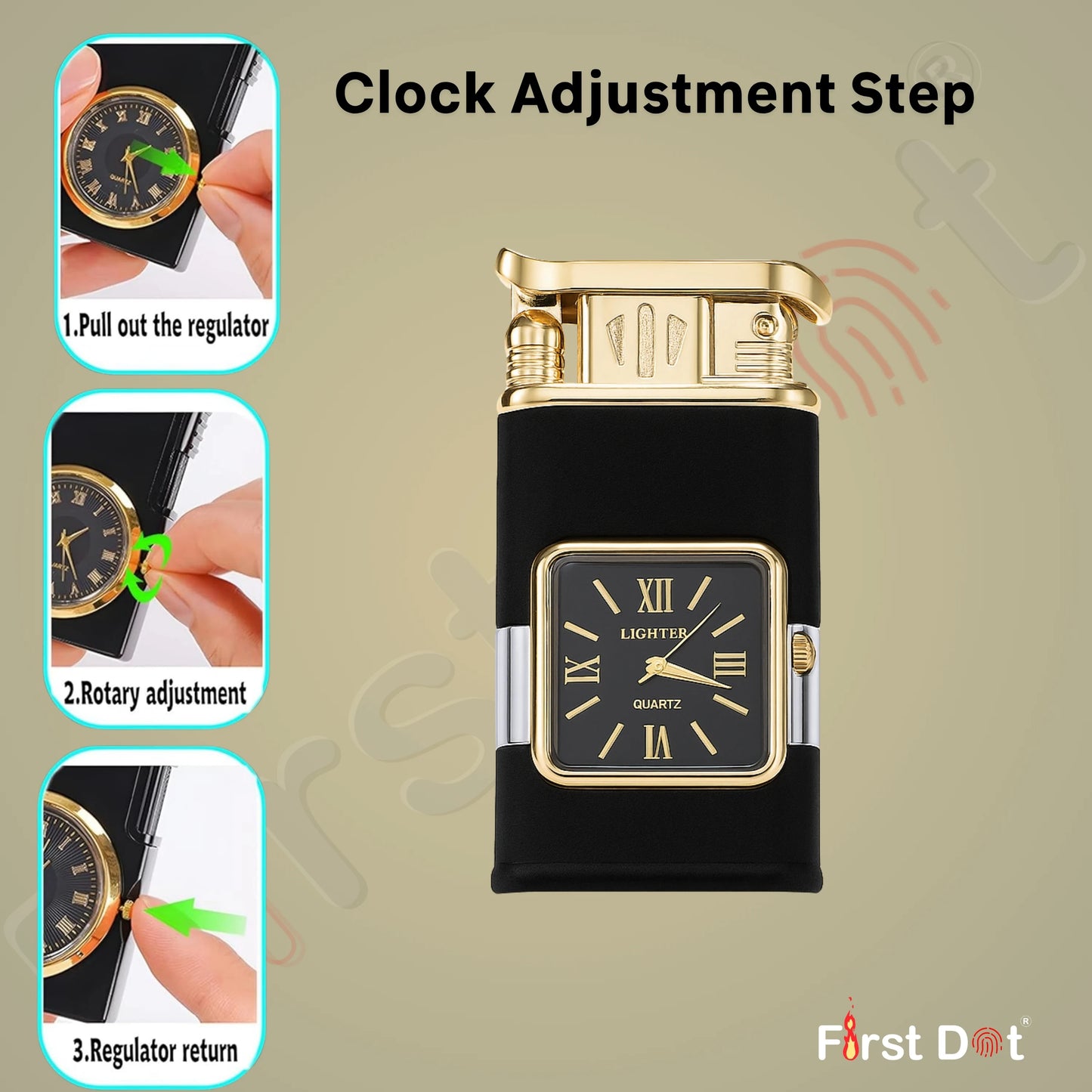 Premium Transparent Clock Lighter – Lighter for Men Black