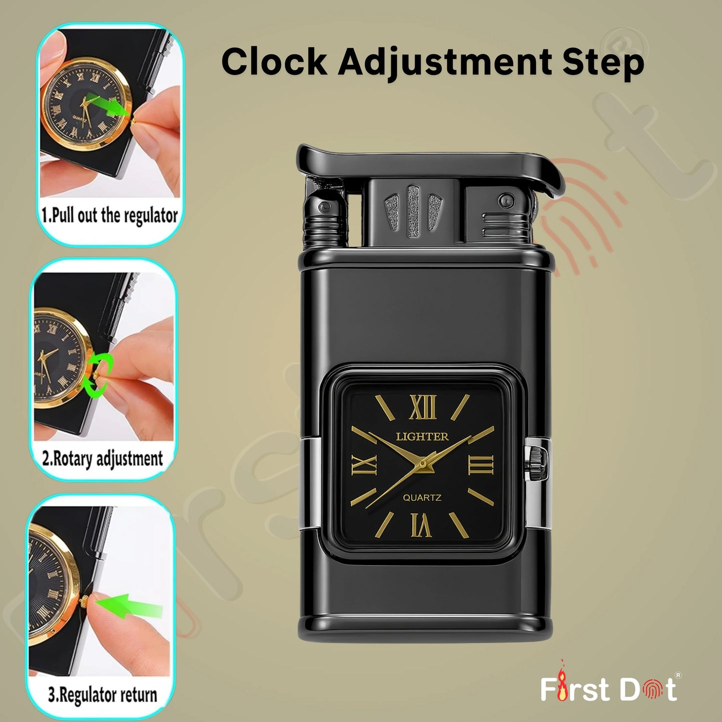 Premium Transparent Clock Lighter – Lighter for Men Grey