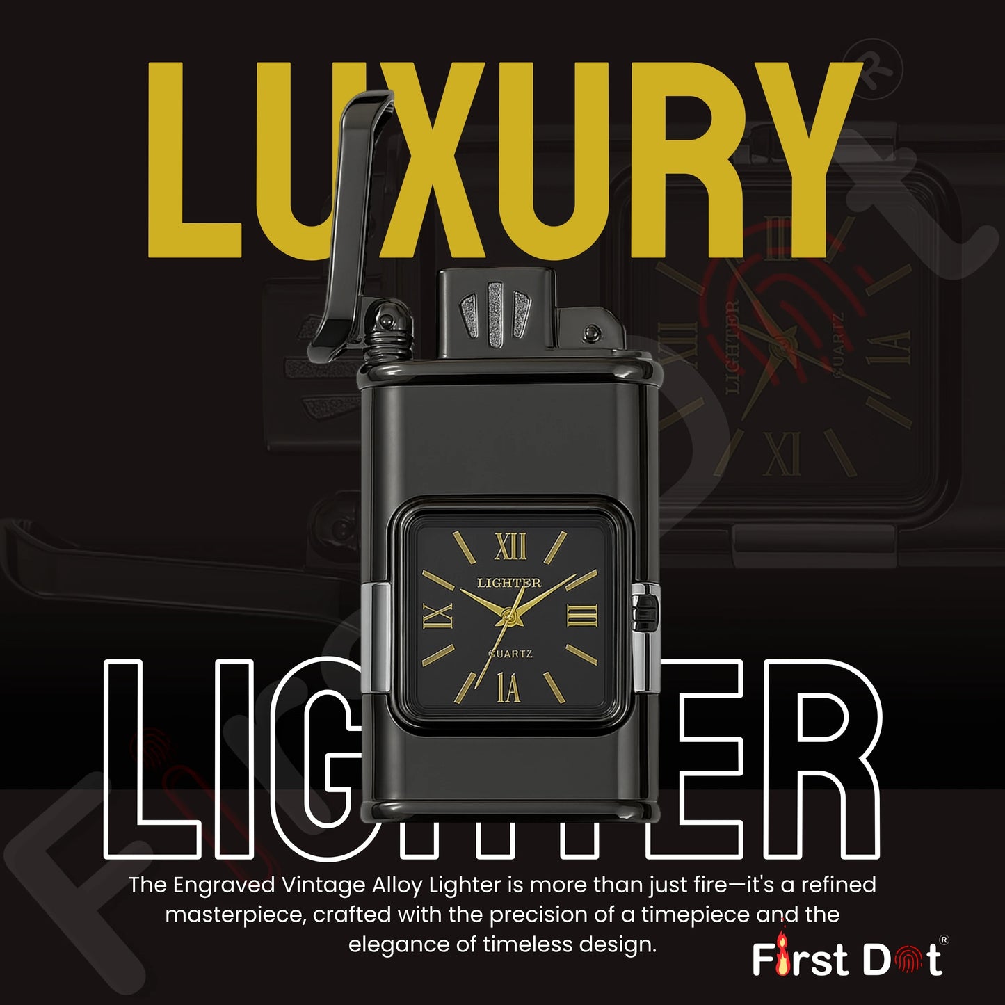 Premium Transparent Clock Lighter – Lighter for Men Grey