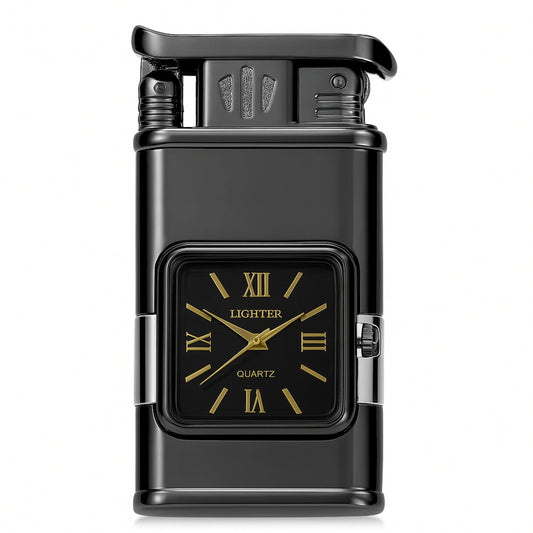 Premium Transparent Clock Lighter – Lighter for Men Grey