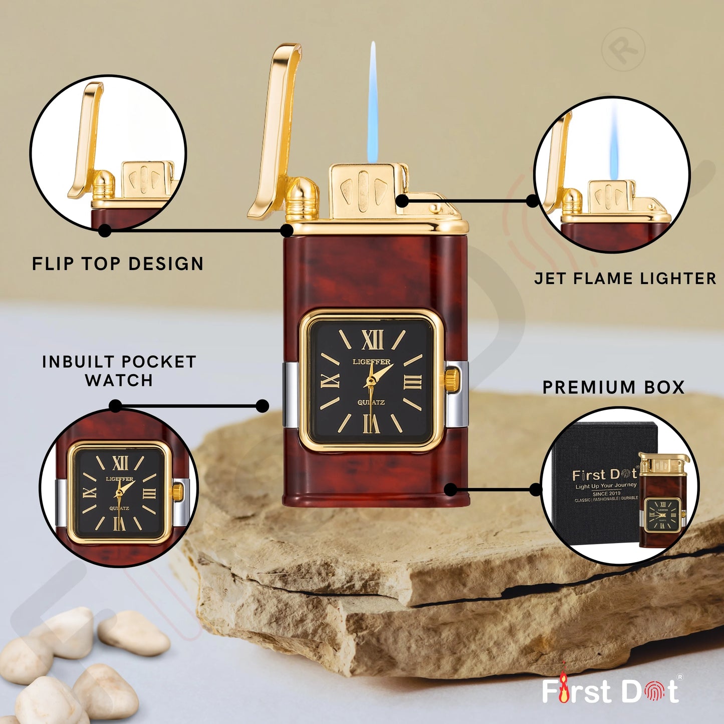 Premium Transparent Clock Lighter – Lighter for Men