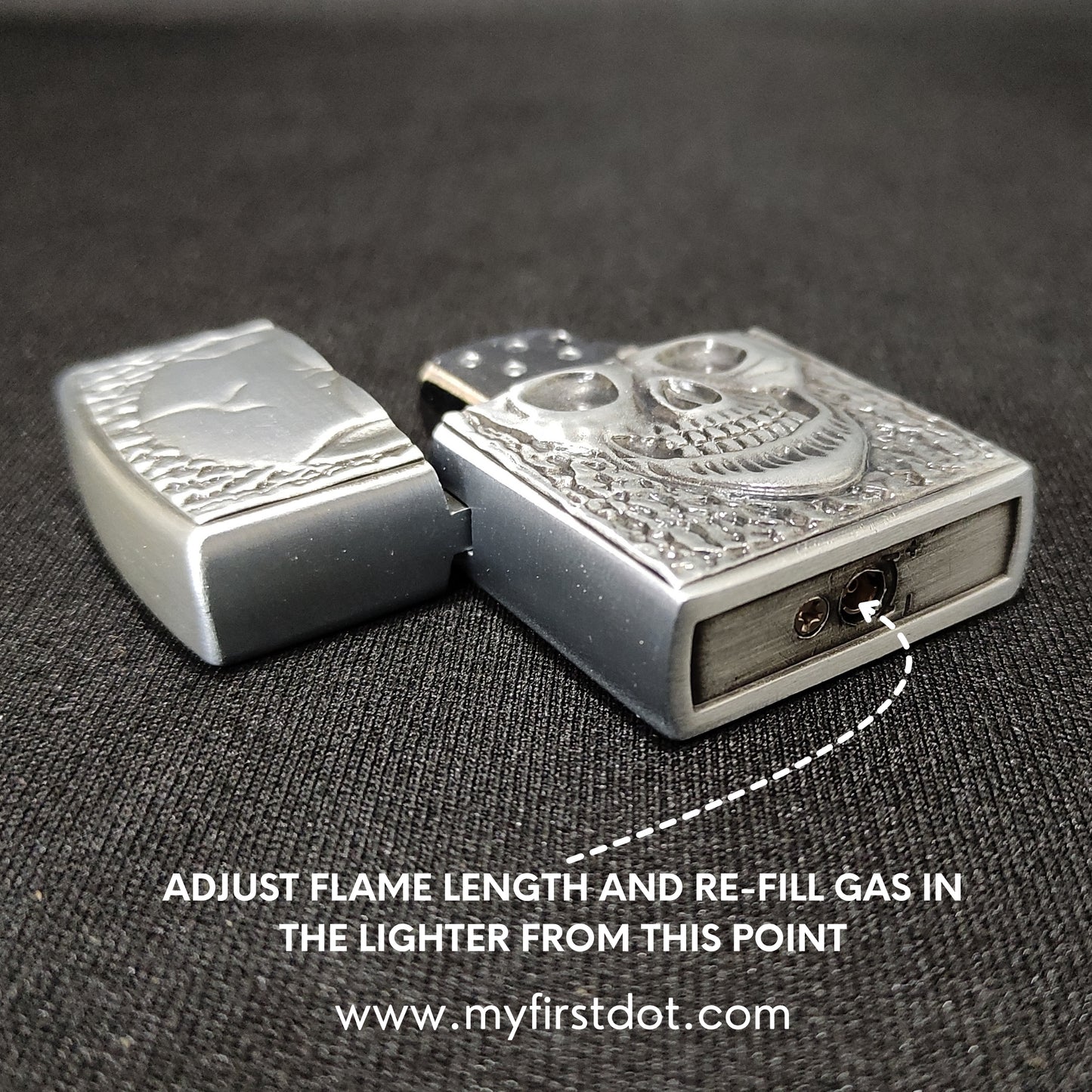 Skull Classic Lighter | Windproof Cigarette Lighter Silver