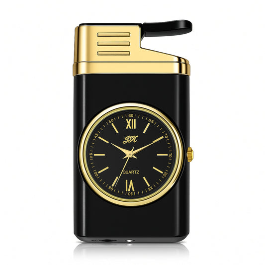 Striped Jet Flame Luxury Watch Lighter for Men - Black
