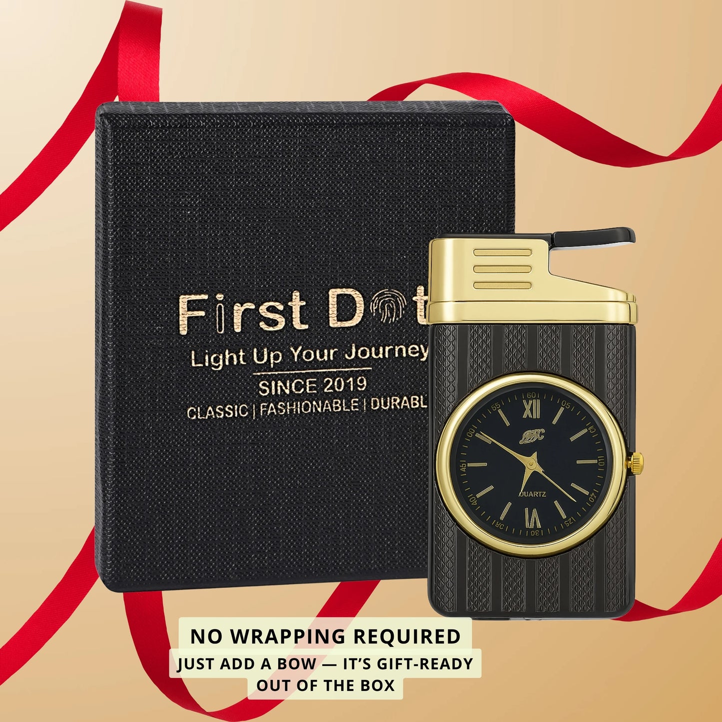 Striped Jet Flame Luxury Watch Lighter for Men - Grey