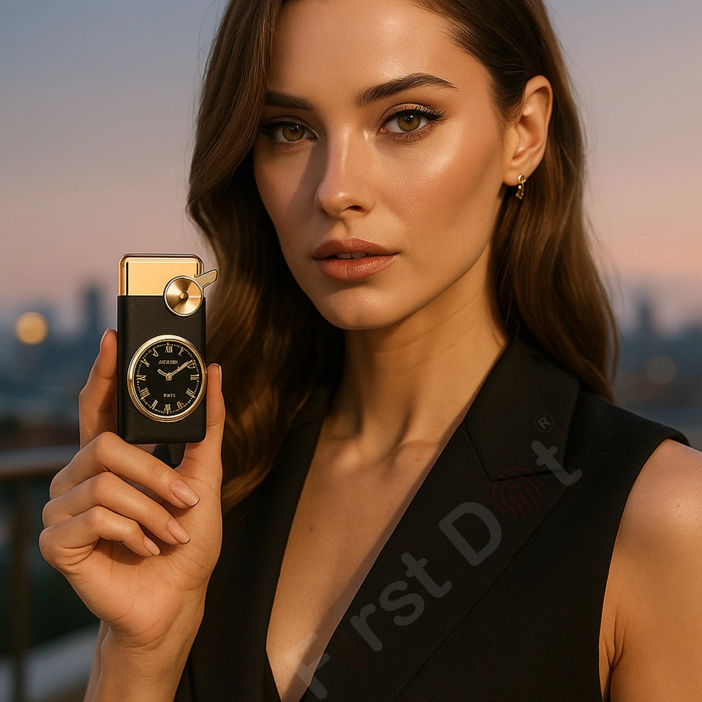 Swing Arm Luxury Retro Watch Lighter for Men - Black