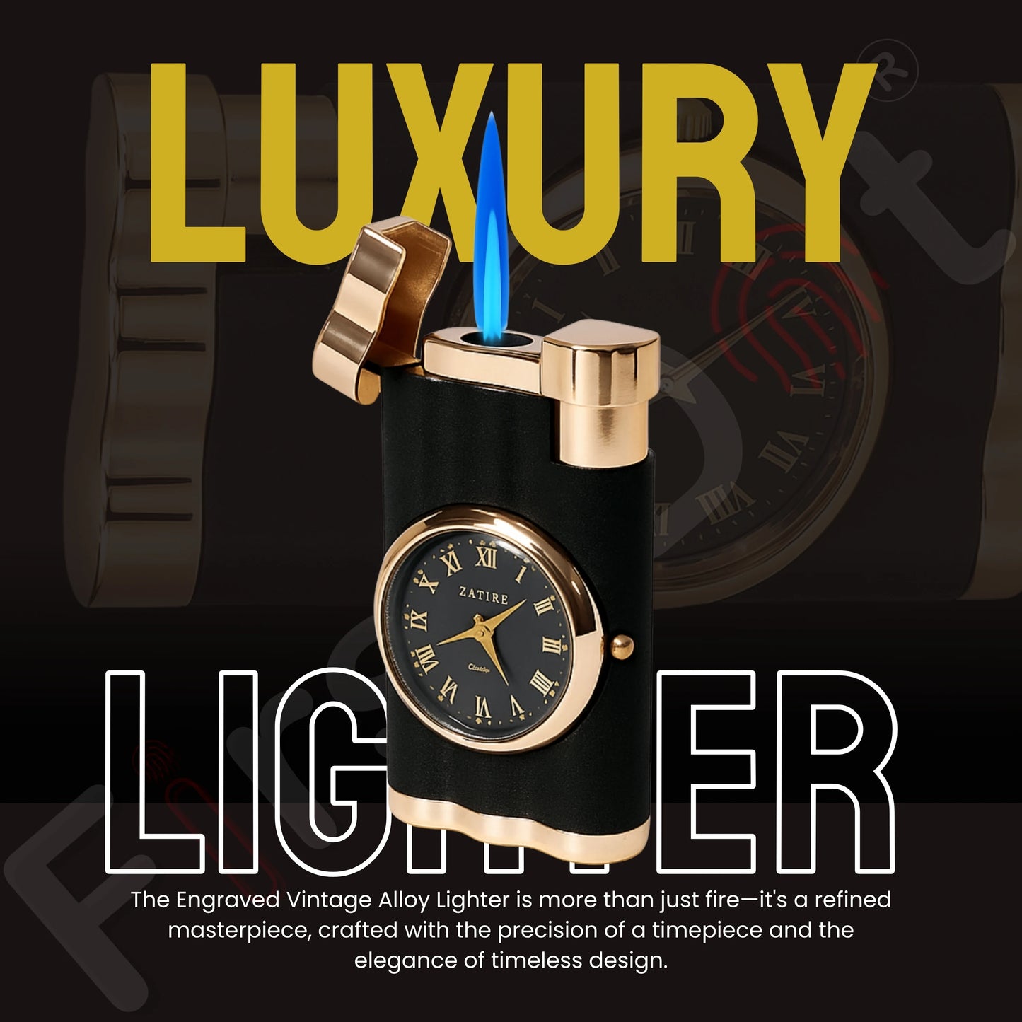 Vintoro Luxury Dual-Use Classic Watch Lighter for Men - Black
