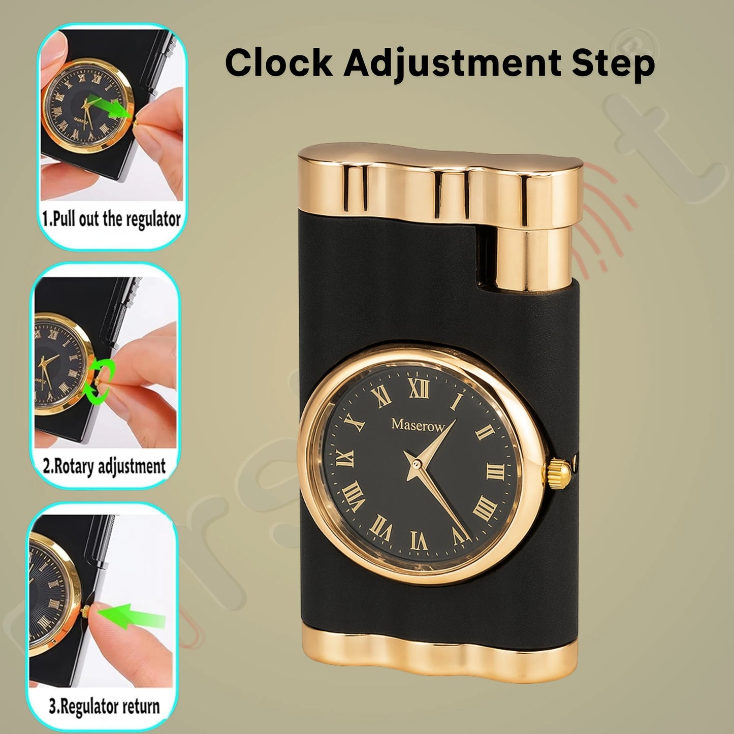 Vintoro Luxury Dual-Use Classic Watch Lighter for Men - Black