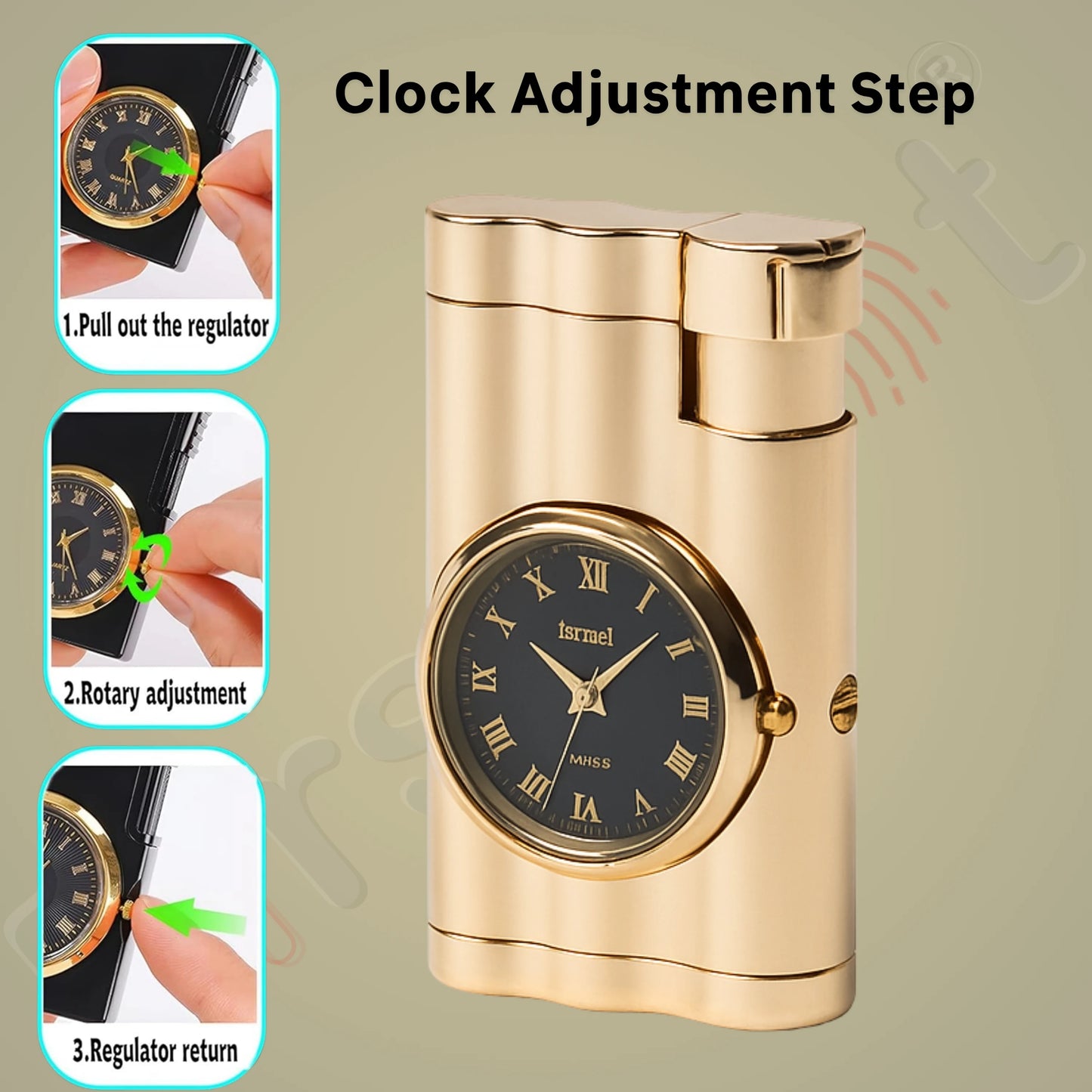 Vintoro Luxury Dual-Use Classic Watch Lighter for Men - Gold