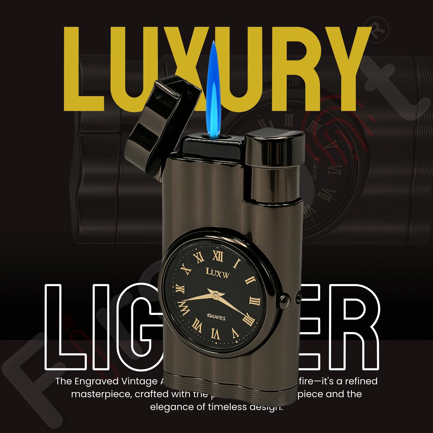 Vintoro Luxury Dual-Use Classic Watch Lighter for Men - Grey