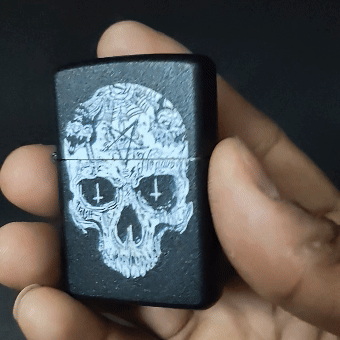 Inverted Cross Skull Premium Refillable Cigarette Lighter