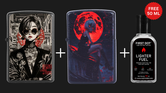Street Graphic Cigarette Lighters Combo | Premium Box + Free 50ml Fuel