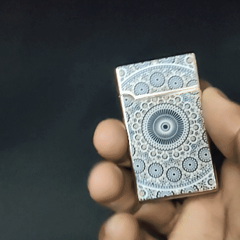 Mandala Art Premium Refillable Cigarette Lighter Silver