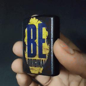 Be Original Premium Refillable Cigarette Lighter – powered by liquid fuel, strong flame, sleek design, and made to stand out with every spark.