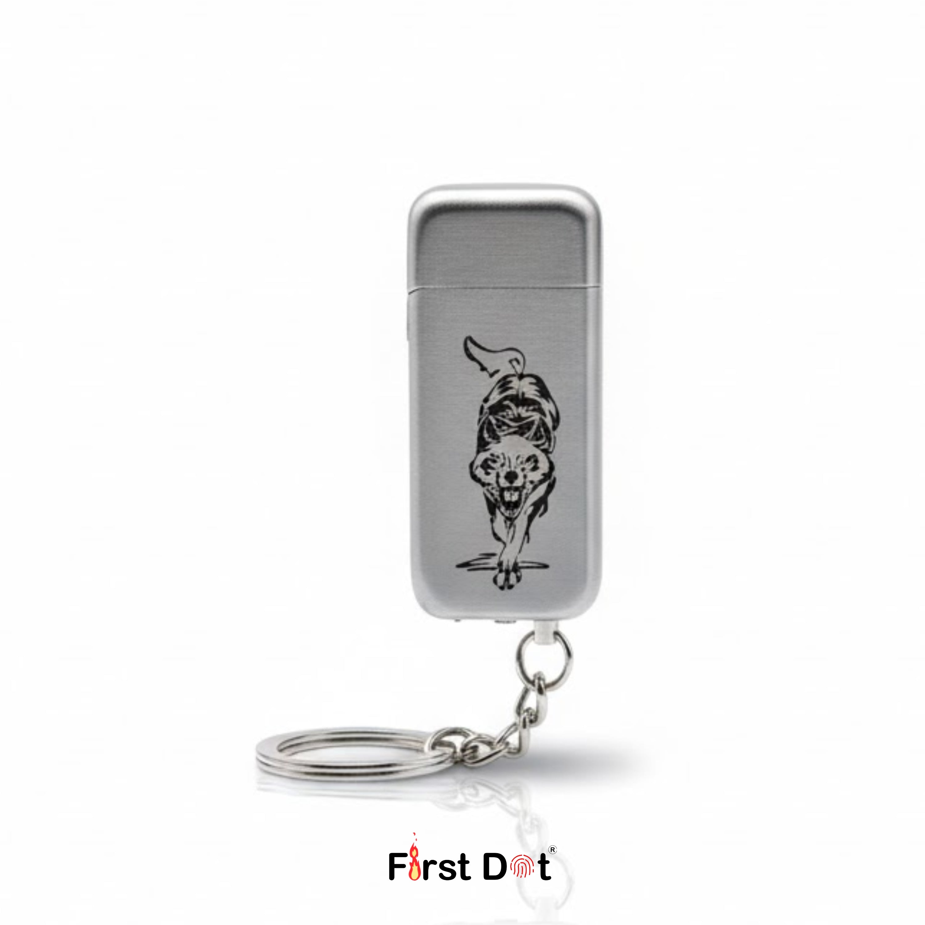 Wolf Pocket Lighter with Keychain