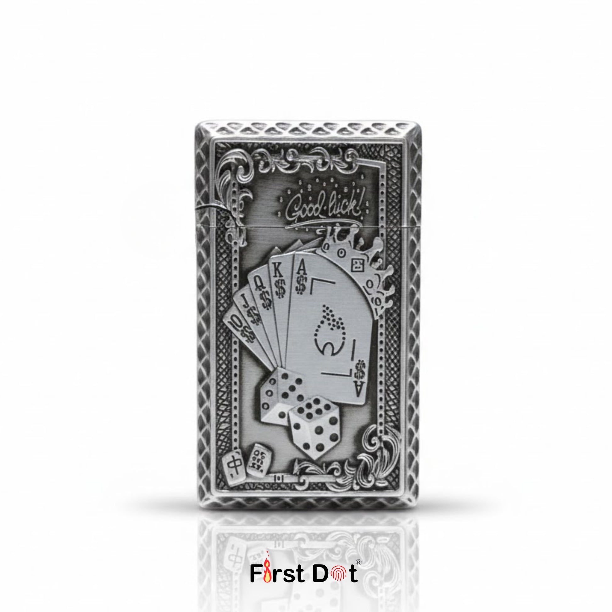 lighter playing card packaging with intricate designs on a white background
