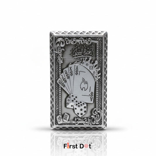 lighter playing card packaging with intricate designs on a white background