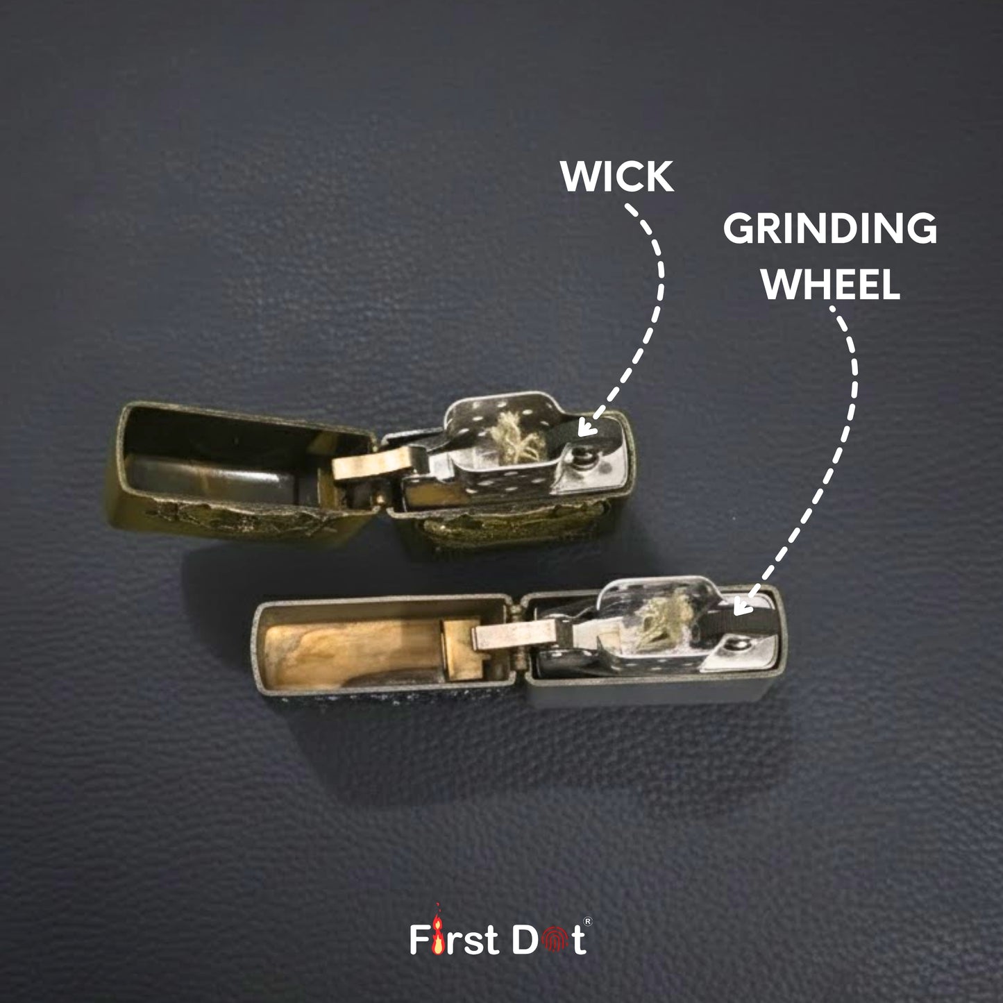 Combo of 2 Embossed Metal Cigarette Lighters + Free 50ml Fuel