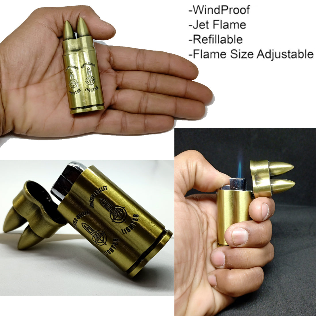 2 BULLET Jet Flame Cigarette Lighter