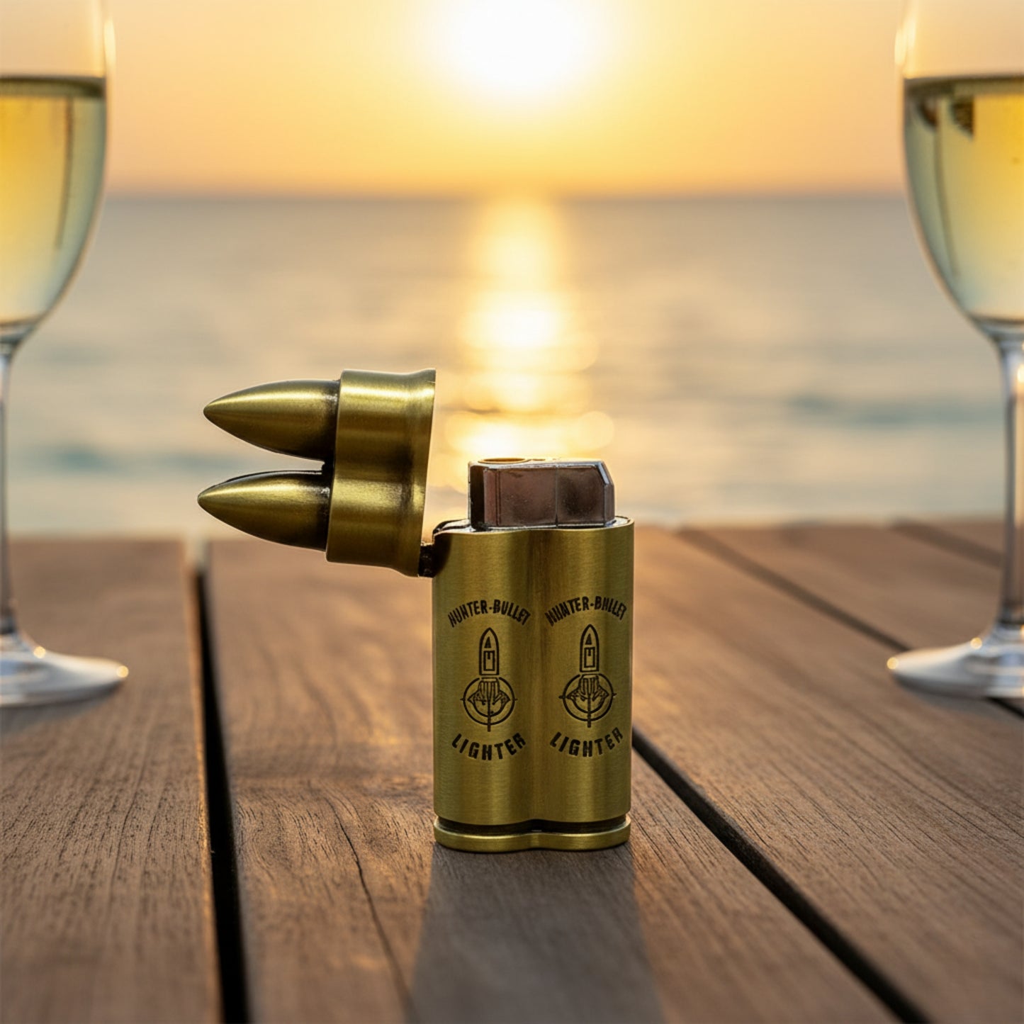 2 BULLET Jet Flame Cigarette Lighter