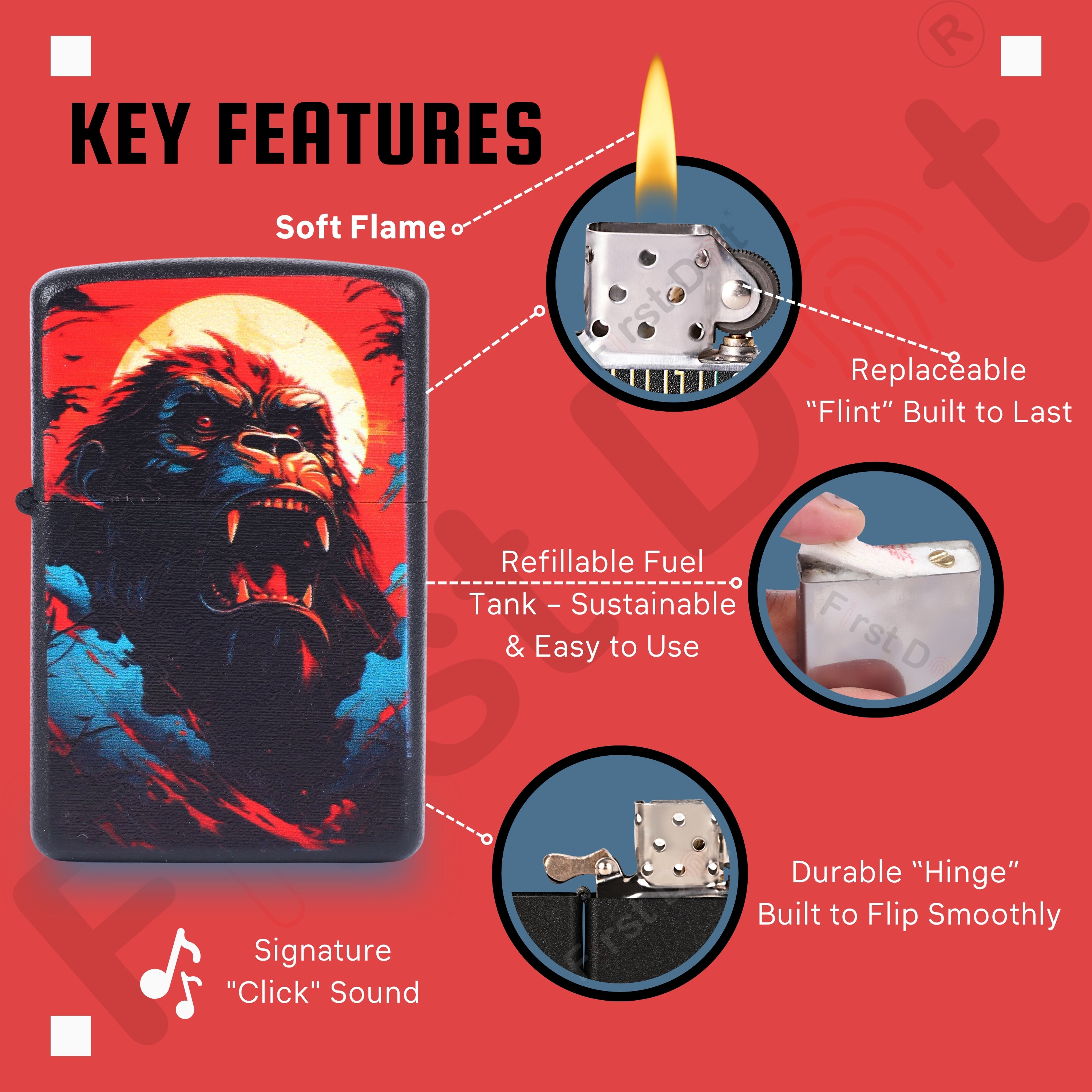 Combo of 2 Street Graphic Cigarette Lighters | Premium Box + Free 50ml Fuel