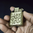 First Dot vintage-style butane lighter in premium metal finish